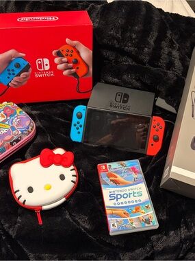 Nintendo Switch with Neon Blue & Neon Red Joy‑Con Controllers ( EXCLUDED)
